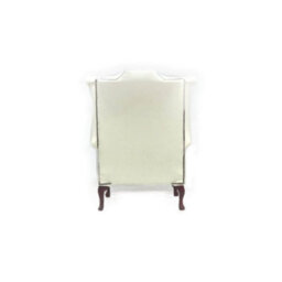 Chesterfield High Back Wing Chair Shelly White Real Leather Bespoke In Queen Anne Style - thumbnail 8