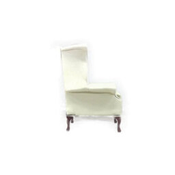 Chesterfield High Back Wing Chair Shelly White Real Leather Bespoke In Queen Anne Style - thumbnail 6