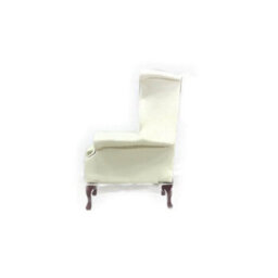 Chesterfield High Back Wing Chair Shelly White Real Leather Bespoke In Queen Anne Style - thumbnail 5