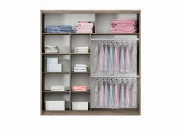 Arte Canyon Oak & White 203Cm Mirrored Sliding Wardrobe - Modern Elegance Meets Ample Storage - thumbnail 4