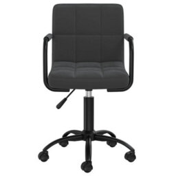 Berkfield Swivel Office Chair Black Velvet - thumbnail 3