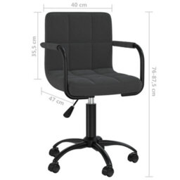 Berkfield Swivel Office Chair Black Velvet - thumbnail 8