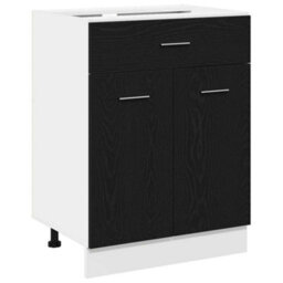 Walplus Drawer Base Cabinet Black Oak 60 X 46 X 81.5 Cm Engineered Wood - thumbnail 2