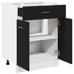 Walplus Drawer Base Cabinet Black Oak 60 X 46 X 81.5 Cm Engineered Wood - thumbnail 5