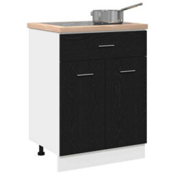 Walplus Drawer Base Cabinet Black Oak 60 X 46 X 81.5 Cm Engineered Wood - thumbnail 3