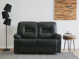 Beliani Manual Recliner Sofa 2 Seater Bergen Faux Leather Black - thumbnail 2