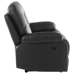 Beliani Manual Recliner Sofa 2 Seater Bergen Faux Leather Black - thumbnail 6