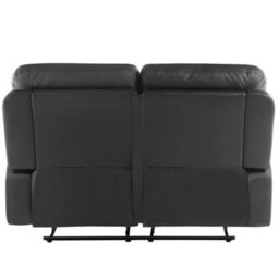 Beliani Manual Recliner Sofa 2 Seater Bergen Faux Leather Black - thumbnail 7
