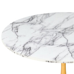 Beliani Dining Table Boca White Marble 120 Cm 120 Cm - thumbnail 4