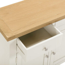 Seconique Windsor 3 Door 3 Drawer Sideboard Ivory And Oak Top Fully Assembled - thumbnail 6