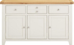 Seconique Windsor 3 Door 3 Drawer Sideboard Ivory And Oak Top Fully Assembled - thumbnail 3
