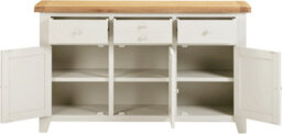 Seconique Windsor 3 Door 3 Drawer Sideboard Ivory And Oak Top Fully Assembled - thumbnail 4