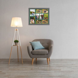 AK Frames 20X16 Dark Grey Modern Multi Photo Frame With Emerald Mount - Holds 9 Apertures (2X) 7X5, (7X) 6X4 Photos - thumbnail 3