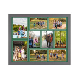 AK Frames 20X16 Dark Grey Modern Multi Photo Frame With Emerald Mount - Holds 9 Apertures (2X) 7X5, (7X) 6X4 Photos - thumbnail 1