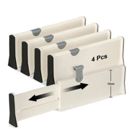 4Pcs  White Adjustable Drawer Separators Organizers - thumbnail 1