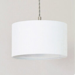 Valuelights Reni White Drum Shade 3 Drop Bar Brushed Chrome Diner Ceiling Pendant Light - thumbnail 4