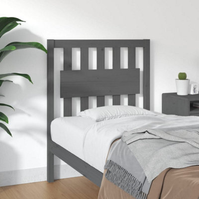 Berkfield Bed Headboard Grey 80.5X4X100 Cm Solid Wood Pine - image 1