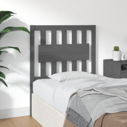 Berkfield Bed Headboard Grey 80.5X4X100 Cm Solid Wood Pine - thumbnail 4