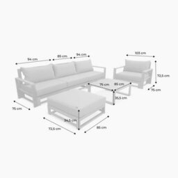 Sweeek. 5-Seater Wooden Garden Sofa Mendoza Natural 273X75X72.5 Cm - thumbnail 7