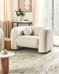 Beliani Armchair Leiren Velvet Off-White - thumbnail 2