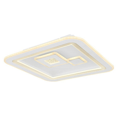 Luminosa Lighting Luminosa Valeria Square Integrated Led Semi Flush Ceiling Light White 2X Led Dimmable 2700-6500K Remote Control - image 1