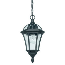 Happy Homewares Black Exterior Hanging Porch Lantern Pendant Light