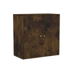 Urbn-Living Urbnliving Height 60Cm 2 Tier Wooden Storage Cabinet Side Furniture Color Rustic Brown With Door Cupboard Bedroom Hallway Shelf - thumbnail 3
