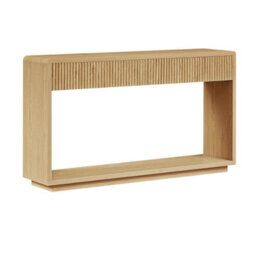 Matteo Modern Oak Effect Hall Storage Cabinet With Fluted Drawers, 150Cm Fitted With Two Spacious Drawers And An Open Bottom Shelf - thumbnail 3
