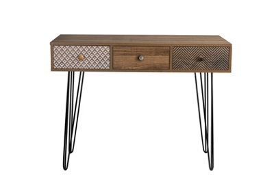 LPD Casablanca 3-Drawer Desk - Quirky Elegance With Black Metal Legs & Spacious Workspace - image 1