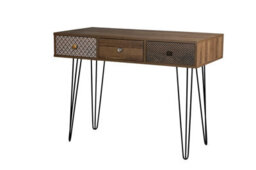 LPD Casablanca 3-Drawer Desk - Quirky Elegance With Black Metal Legs & Spacious Workspace - thumbnail 4