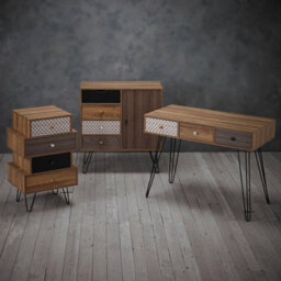 LPD Casablanca 3-Drawer Desk - Quirky Elegance With Black Metal Legs & Spacious Workspace - thumbnail 3