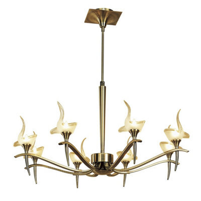 Luminosa Lighting Luminosa Viena Telescopic Pendant Round 8 Light G9, Antique Brass - image 1