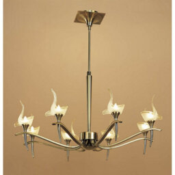 Luminosa Lighting Luminosa Viena Telescopic Pendant Round 8 Light G9, Antique Brass - thumbnail 2
