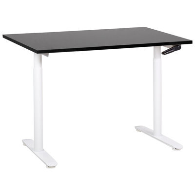 Beliani Manual Adjustable Standing Desk Destinas Black/ White 120 Cm 72 Cm - image 1