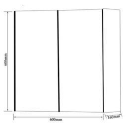 Clifton 2-Door Mirror Bathroom Cabinet 600mm H X 600mm W - Gloss White - (Arch) - thumbnail 3