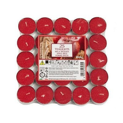 Aladino Apple And Cinnamon Tea Lights (Pack Of 25) Red (One Size)