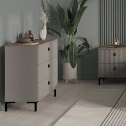 Heze Furniture Bella 3 Drawers Modern Loft Style Sideboard - thumbnail 5