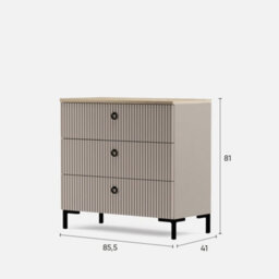 Heze Furniture Bella 3 Drawers Modern Loft Style Sideboard - thumbnail 4