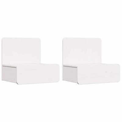 Berkfield Classic Bedside Table 2 Pcs White 44 X 32.5 X 40 Cm Solid Pine Wood