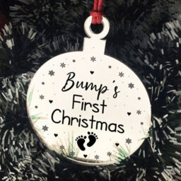 Red Ocean Bumps First Christmas Heart Decoration Acrylic Christmas Baubles - thumbnail 6