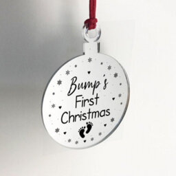 Red Ocean Bumps First Christmas Heart Decoration Acrylic Christmas Baubles - thumbnail 4