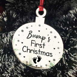 Red Ocean Bumps First Christmas Heart Decoration Acrylic Christmas Baubles - thumbnail 3