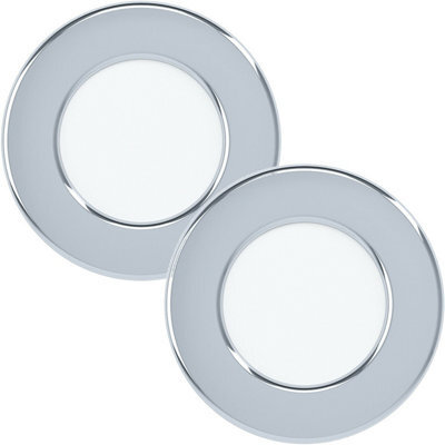 2 Pack Chrome Round Led Flush Downlights For Wall And Ceiling - 2.7W Recessed Spotlights - image 1