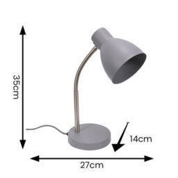 Valuelights Keela Grey Adjustable Flexi Neck Desk Lamp Task Reading Light For Living Room Office - thumbnail 6