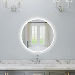 Probaty Bathrooms Bathroom Round Mirror 800X800mm With Illuminated Dimmable Led, Demister Pad Ip44 Rated Backlit Wall Mounted,touch Sensor - thumbnail 1