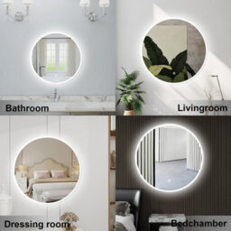 Probaty Bathrooms Bathroom Round Mirror 800X800mm With Illuminated Dimmable Led, Demister Pad Ip44 Rated Backlit Wall Mounted,touch Sensor - thumbnail 4