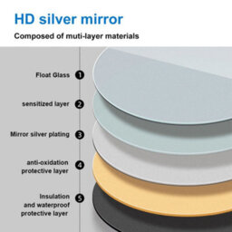 Probaty Bathrooms Bathroom Round Mirror 800X800mm With Illuminated Dimmable Led, Demister Pad Ip44 Rated Backlit Wall Mounted,touch Sensor - thumbnail 8
