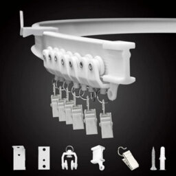 5M Flexible Ceiling Curtain Track Rail Straight Slide Window Hooks