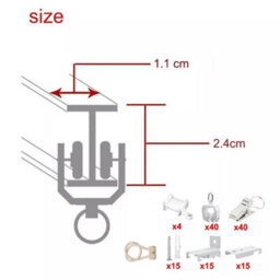 5M Flexible Ceiling Curtain Track Rail Straight Slide Window Hooks - thumbnail 2