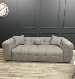Stratus Interiors Boucle Teddy Fabric 3 Seater Bubble Sofa Grey Boucle - thumbnail 2